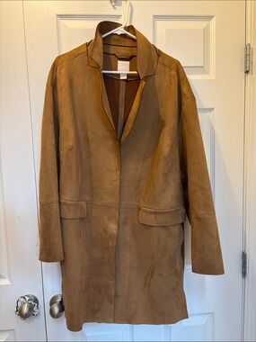 H&M Tan Suede Long Jacket